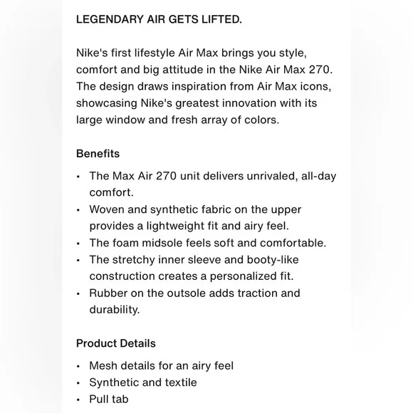 Nike Air Max 270 Black and White Sneakers - Picture 16 of 16